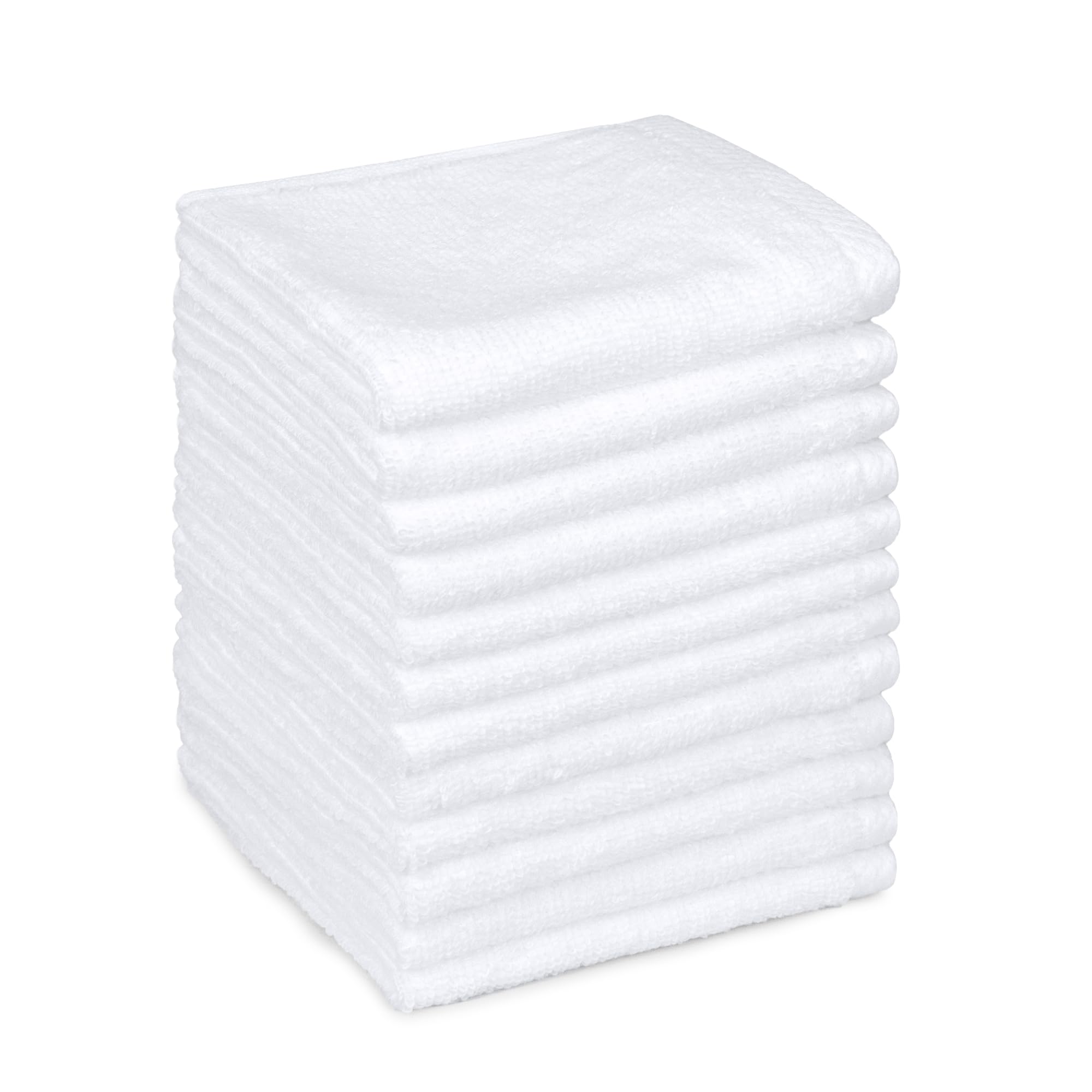 Amazon Basics Cotton Washcloths, Quick-Dry, 12