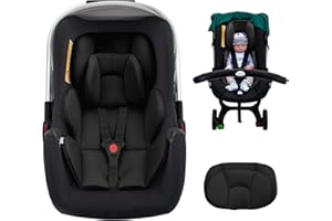 KASEEOUS Infant Car Seat Insert with 2 Headrest for Preemie to Toddler, Thickened Baby Car Seat Head Support for Side Impact Protection, Breathabble Newborn Carseat Insert with Filled Spong