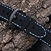 Carty 22mm Quick Release Silicone Watch Strap for Watches and Smartwatches Replacement Watch Band Black(Blue Stitching Black Buckle)