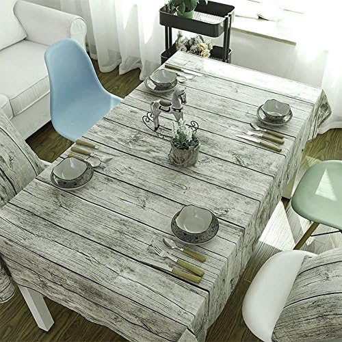 Yanyi Wood Rectangle Cotton Linen Table Cloth, Square Restaurant Table Covers for Dining Party Cafe, Heat and Moisture Resistance Tablecloths(7955in)