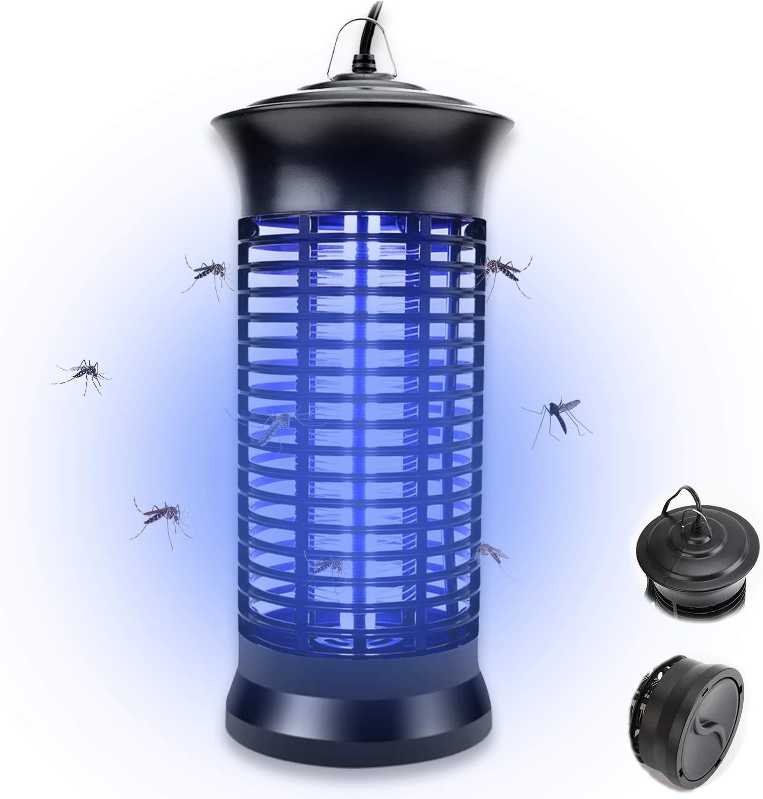 Bug Zapper,Electric Mosquito Zappers/Killer - Insect Fly Trap, Powerful Insect Killer,Mosquito lamp, Electronic UV Lamp for for Indoor, Child,Electronic Light Bulb Lamp for Backyard, Patio (Gray)