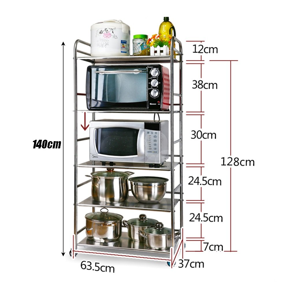 LXLA- Estante De Cocina De 5 Niveles Acero Inoxidable 304 El ...