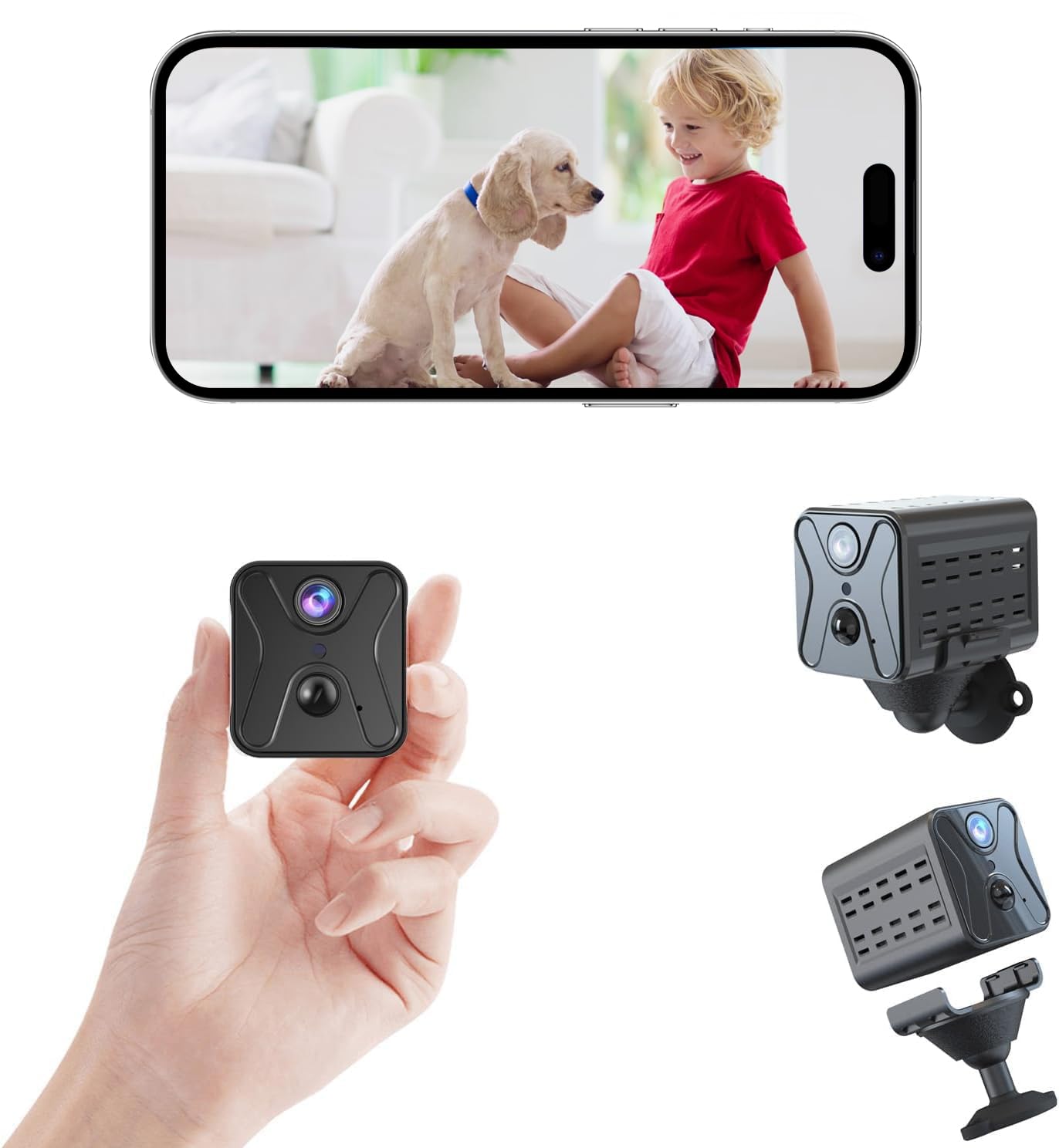 javiscam 2K Mini Camera Wireless WIFI Indoor Camera AI Detection, Dog Puppy Camera, Baby Camera Monitor,Advanced Night Vision