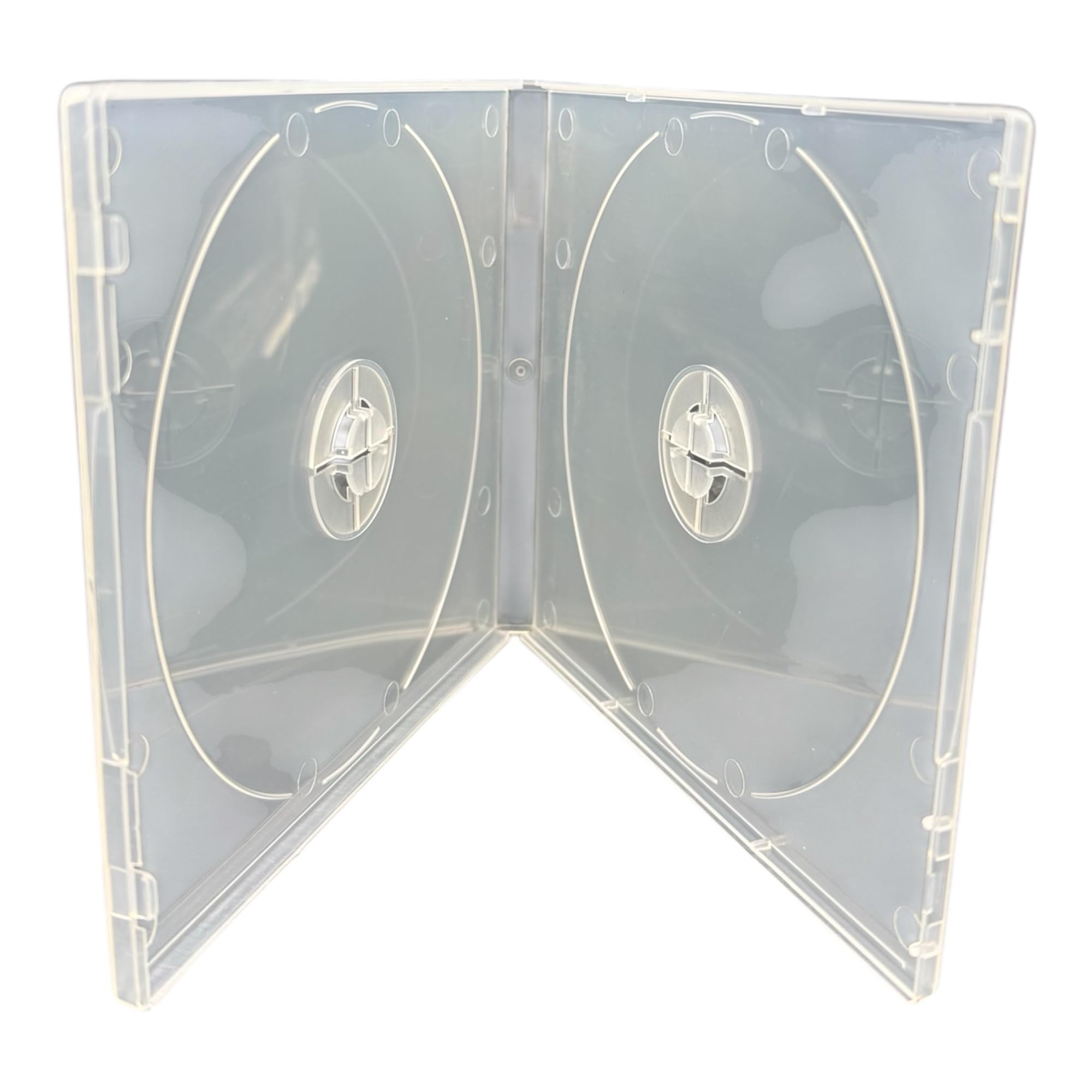 25 x Double Clear CD Jewel Cases – Shatterproof 10.4mm Spine with Outer Sleeve for Artwork – Holds 2 CD/DVD/Blu-ray Discs – Ideal for Replacements, Storage & Mailing