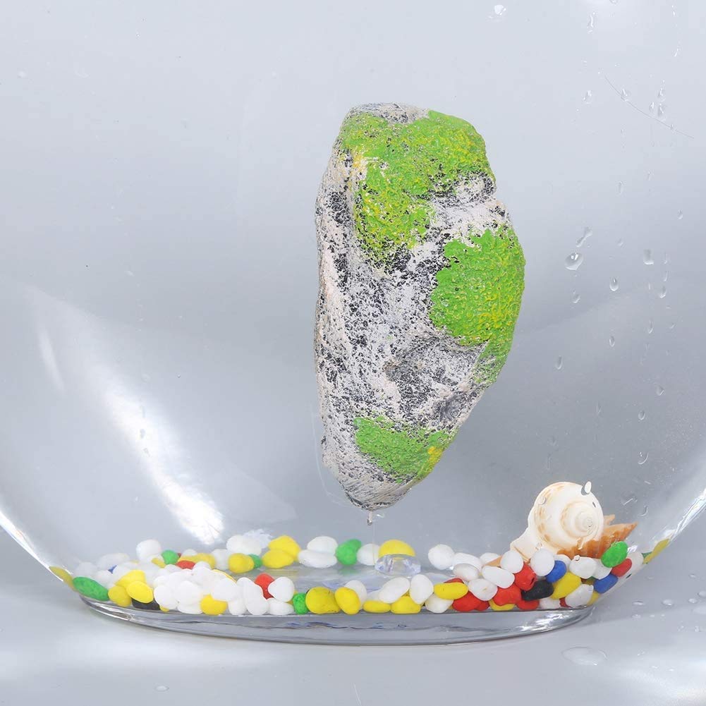 Aquarium Fish Tank Floating Moss Rocks Resin Stone Decorations Artificial Suspended Rock Ornament Landscape(Medium)