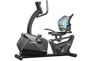CURSOR FITNESS Recumbent Exercise Bike, Quiet Recumbent Stationary Bike for Adults & Seniors, Magnetic Stationary Bike with 16-Level Resistance, Supports 350LB, Heart Rate Handle & LCD Display