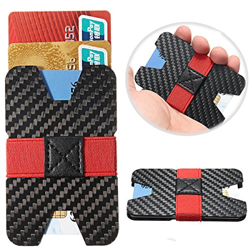 Tle - Travel Supplies - Men Slim Wallet Carbon Fiber Blocking Minimalist Credit Card Case Holder Wallet Fibre Pocketbook Holder Manpower - 1PCs