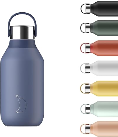 Chilly's Series 2 Water Bottle 350ml Whale Blue Stainless Steel BPA-Free