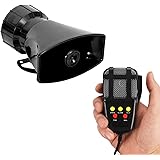 ALAVENTE Car Siren Horn 100 Watt 5 Tone Sound Siren Horn with Mic PA Speaker System Universal Fit for Car Vehicle Van Truck M