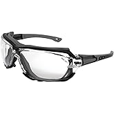 Birdz Eyewear Gasket Safety Padded Motorcycle Sport Sunglasses Grey with Clear Lens