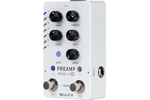 MOOER Digital Preamp Pedal Guitar Effects Pedal with 14 Preamp Models 3 Global Cabinet Simulation Files (X2)