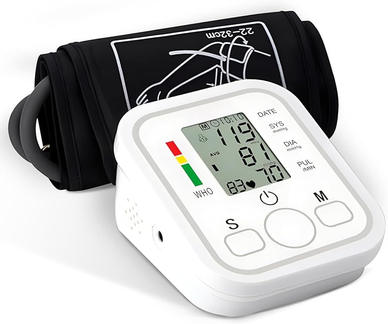 Tensiómetro de Brazo, automático Digital Monitor de presiónarterial para uso doméstico con ajuste del manguito 22-32cm, Detector electrónico defrecuencia cardiaca para Adultos Mayores y Familias — foto 1 de 7
