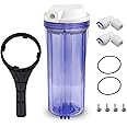 Geekpure Filter Housing for RO System (Clear Color) - Fit for 2.5" x 10" Filters - 1/4" Thread Inlet/Outlet