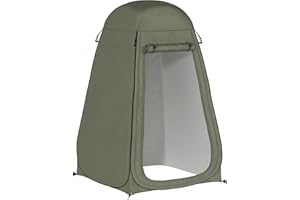 Outsunny Pop Up Shower Tent, Portable Camping Hiking Toilet Privacy Shelter with Mesh Windows, Zipper Door, and Carrying Bag for Outdoor Changing, Dressing Fishing, Bathing
