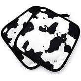 Cow Print Extra Large Pot Holders 2 Pack, Potholders and Hot Pads for Cow Print Kitchen Sets for Home, Cute Kitchen Set