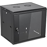 Tedgetal 9U Wall Mount Server Cabinet Network Rack Enclosure Locking Glass Door