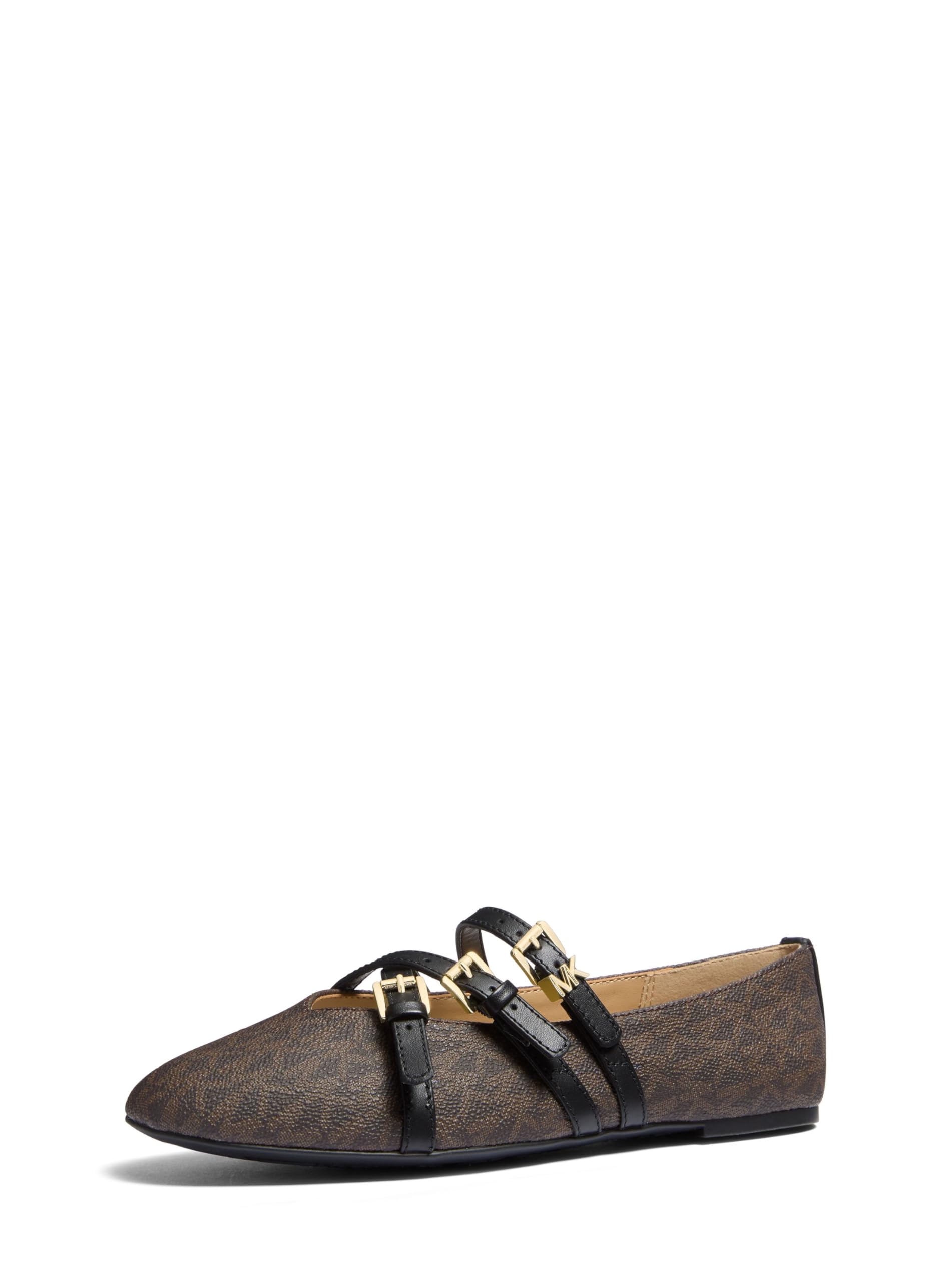 Michael Kors Women’s Indy Flex Ballet Flat, Black/Brown, 8