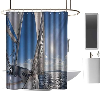 Amazon Com Quality Fabric Shower Curtain Sailboat Sailing Boat In