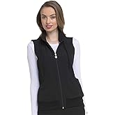 HeartSoul Zip Front Scrub Vest with Detachable Hood, Stretch Fabric HS500