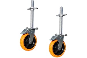 Swiveler with Brakes 6-Inch Mobile Scaffoldinger,8-Inch Heavy-Dutyers Load 800Kg Replacement Wheels 2 Pieces (8inch)