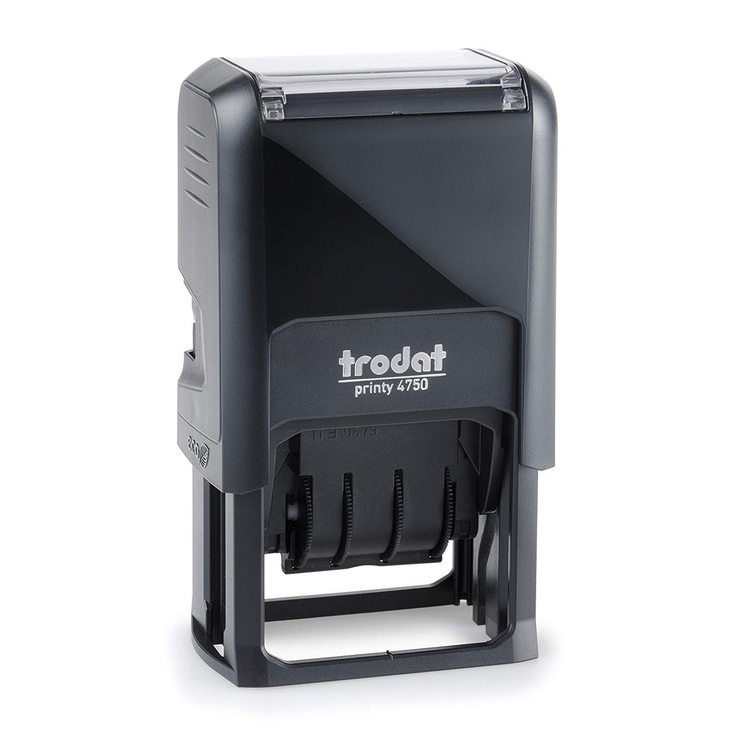 Trodat Printy 4750/L1 Self-Inking Date Stamp Text Received, Date Format GG MMM (in Letters) AAA, Italian, Character Height 4 mm, Imprint 41 x 24 mm, Cartridge Included Bicolour Blue/Red