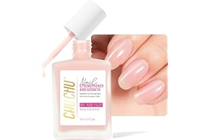 CHUCHU Nail Strengthener for Women: 8 in 1 Soft Pink Natural Nail Hardener Extra Strong and Growth - Nail Polish Hardener Ridge Filler Concealer for Weak and Damaged Nails 15ml
