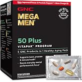 GNC Mega Men 50 Plus Vitapak Program for Men, 30 Packets, 30 Day Supply | 5-in-1 Daily Vitamin Pack with Clinically Proven Multivitamin, Fish Oil for Heart Health, and Saw Palmetto Prostate Support