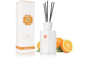 Aeviva Reed Diffuser Set, Citrus Scented Oil Diffuser, 6.76 fl oz (200 ml) Home Fragrance Diffuser with Reed Sticks, Air Fresheners for Home, Bathroom Shelf Decor