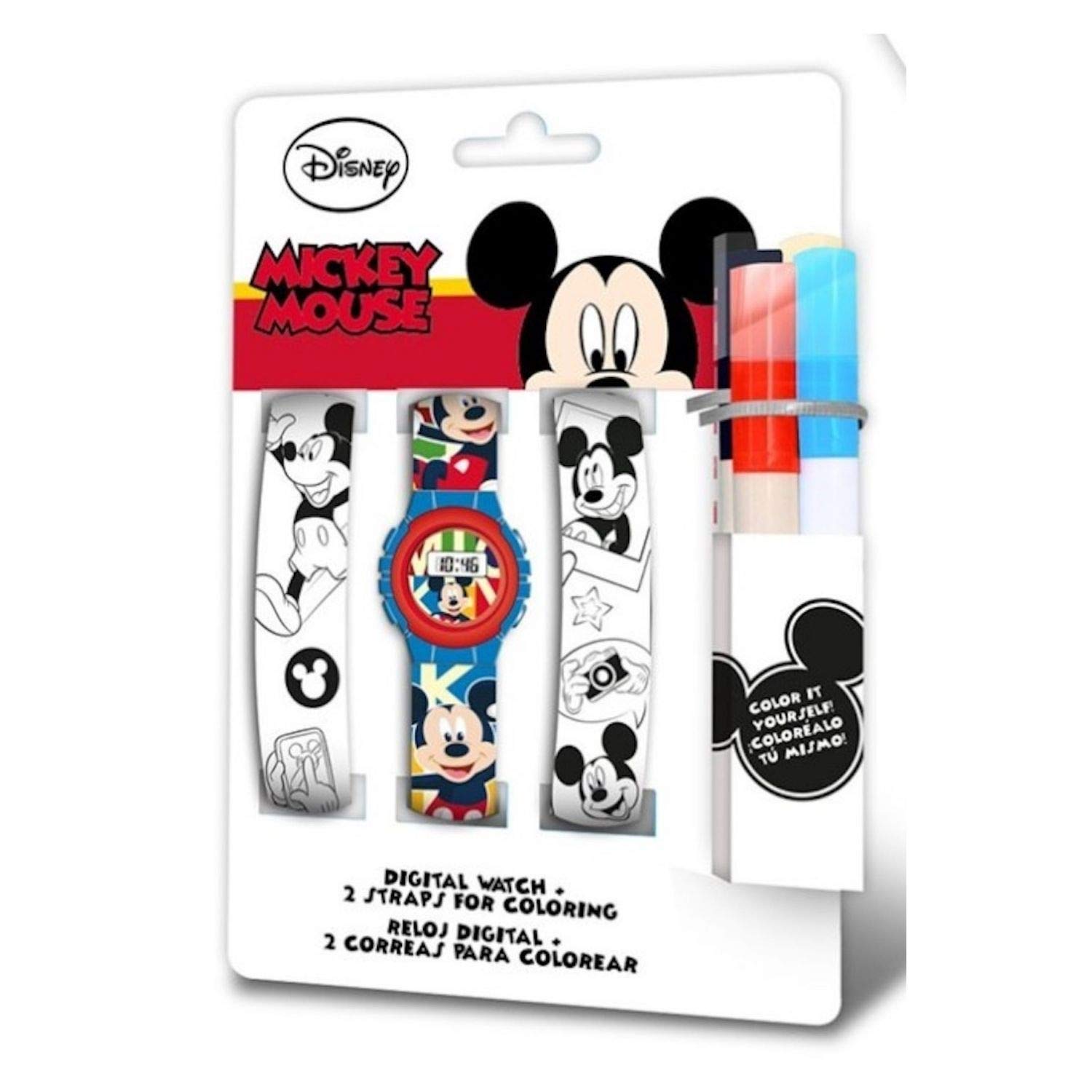 MICKEY MOUSE – Digital Watch Strap for Painting (WD20326), Multicolour (KIDS LICENSING 1)
