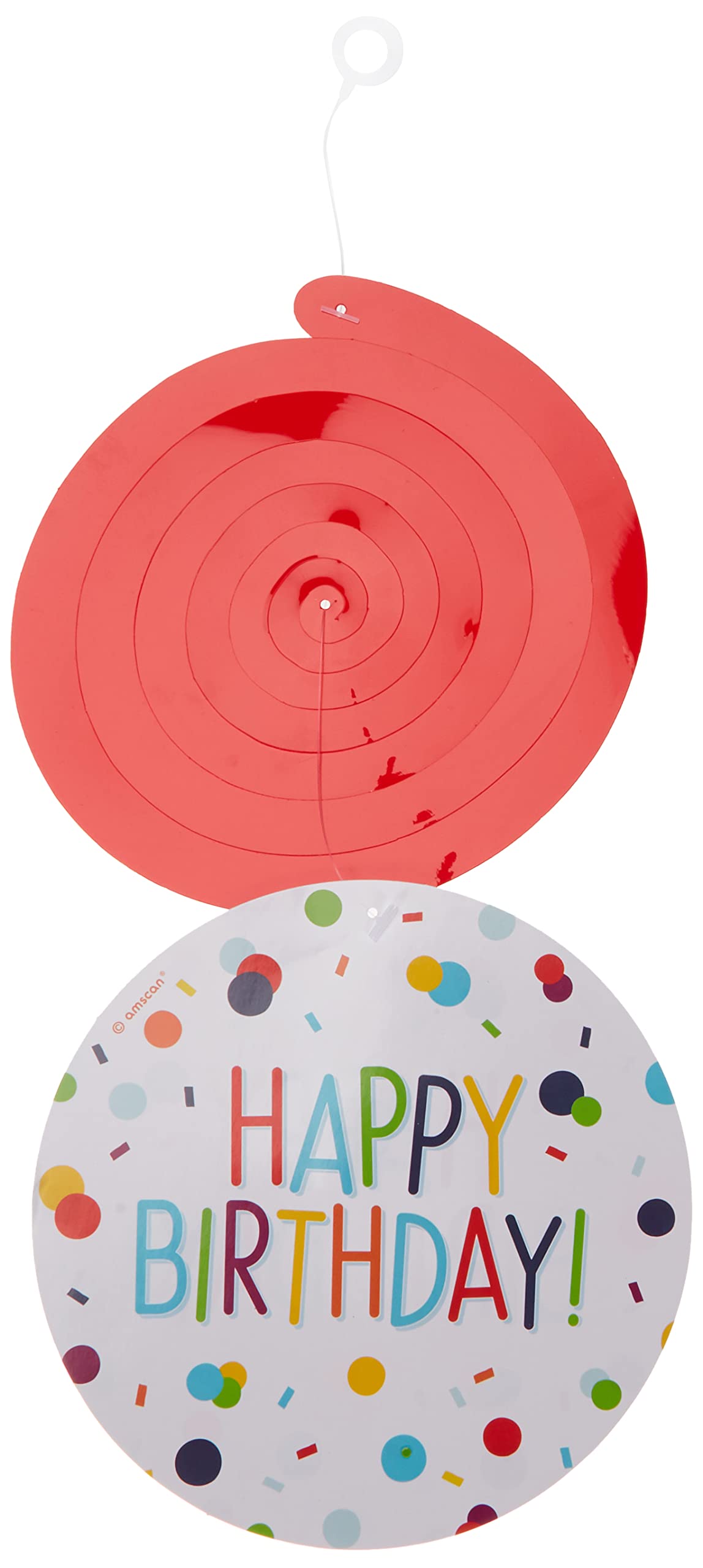 (PKT) 6 Confetti Birthday Swirl Decorations — image 1