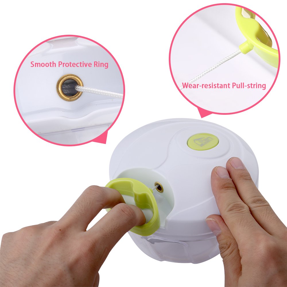 Uten Kitchen Mini Chopper Food Pull Processor with Peeler- for Vegetable, Fruit, Garlic, Herb, Onion, Pull Slicer Cutter Blender Tool