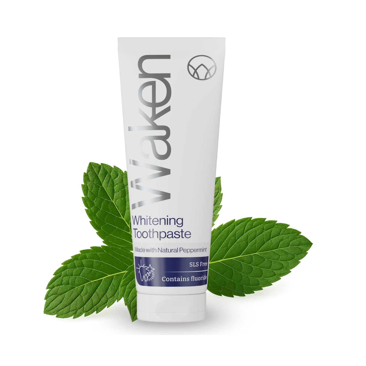 Waken Whitening Toothpaste, Natural Enzymes & Peppermint, Tooth paste with Fluoride, Hydrogen Peroxide-Free Toothpaste Whitening, Fresh Breath & White Teeth, Vegan, 75ml