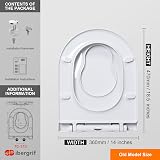 Ibergrif M41001-2 D Shape Family Toilet Seat White Soft Close with Built-in view 2