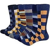 HHX YONLEE Dress Socks 5/6/10 Pairs Crew Argyle Colorful Cotton Novelty Casual Happy Fun