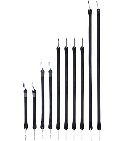 Kotap 15-Inch Heavy Duty EPDM Rubber Bungee Cords With S Hooks - 10 Pack For Securing Tarps & Cargo