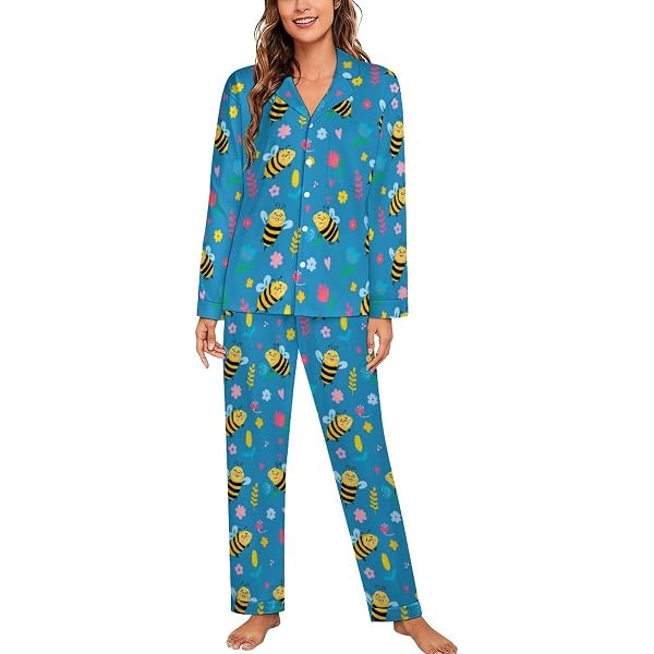 Vvfelixl Women's Satin Pajama Set - Colorful Shark Family Print, Short Sleeve, S-XXL - View #2