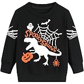 MUJOQE Boys Girls Halloween Sweatshirt Toddler Pumpkin Face Long Sleeve Shirt Kids Skeleton Top Clothes 2-7T