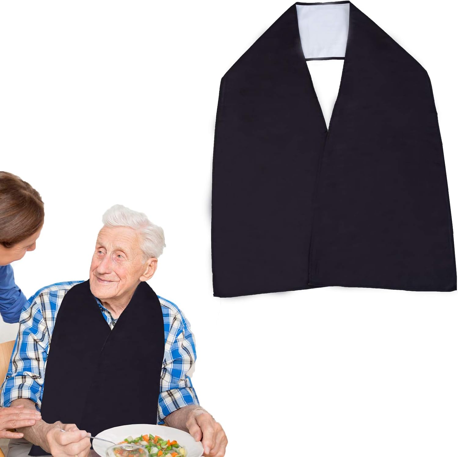 Adult Bib Dining Scarf Soft Micro Suede Fabric Clothing