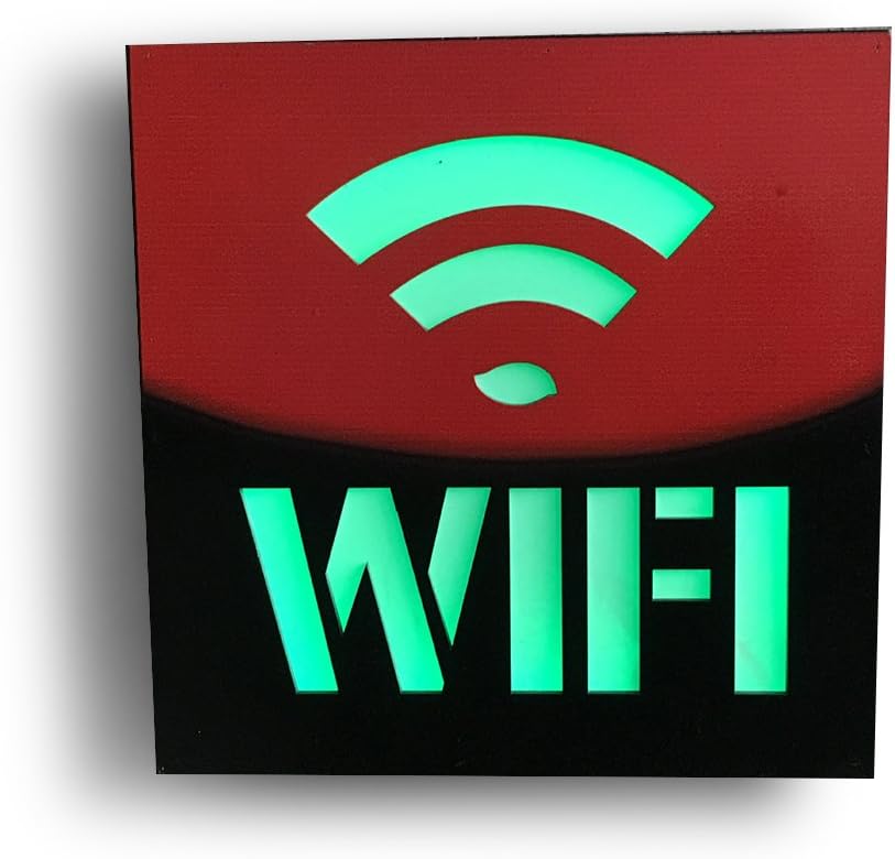 Kerocy LED Sign Board Wooden Wall Art Signs Accessory For Business Shop Restaurant Outdoor Decor (WIFI)
