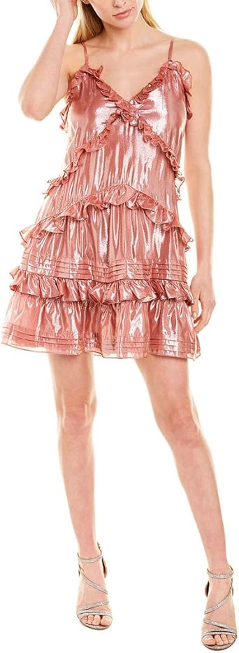 metallic chiffon dress