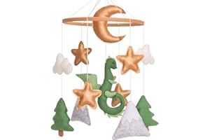 Dragon Baby Mobile, Forest Mobile for Crib, Crib Mobile for Boys and Girls, Nursery Mobile for Bassinet, Pack and Play, Moon,