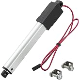 JQDML 12V Mini Linear Actuator 3 Inch Stroke, 42lbs/188N, IP54 Waterproof | 0.2 in/s Speed, Electric Micro Actuator, with Mounting Brackets, Weight 0.132lbs, for Cabinets, Robotics, Home Automation