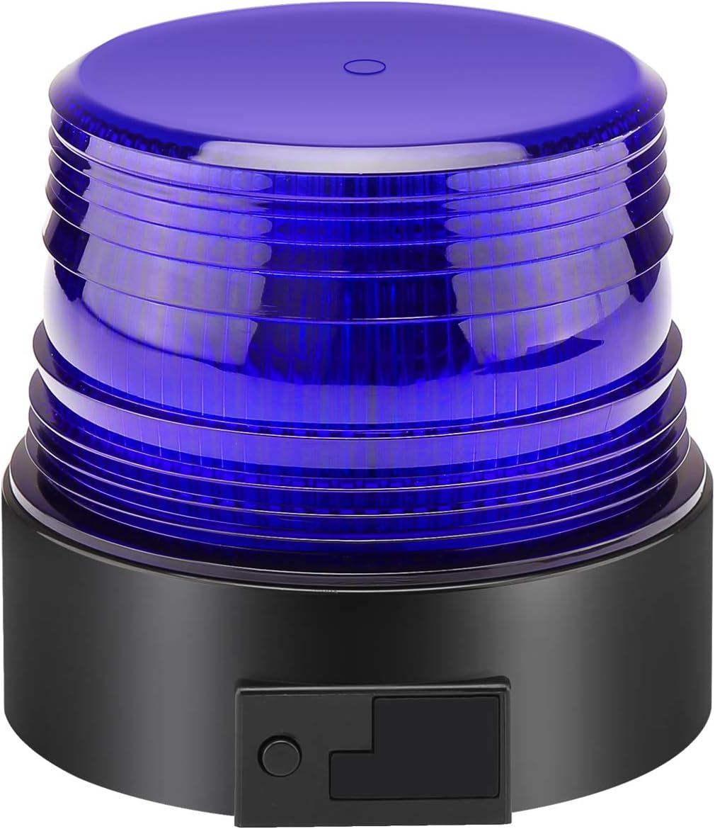 AnTom Led Strobe Light, Wireless Blue Emergency Magnetic Flashing Warning Beacon Truck Vehicle 12v Cigarette Lighter Plug(30 Led) (Blue, Wireless)