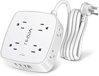 6ft Surge Protector Power Strip 8AC+4USB