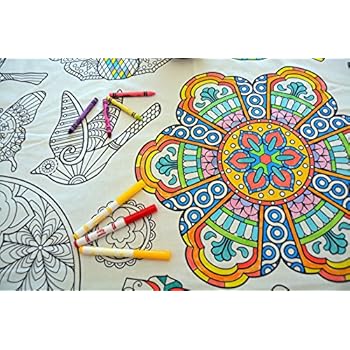 The Coloring Table - Colorable Mandala Tablecloth - Rectangle