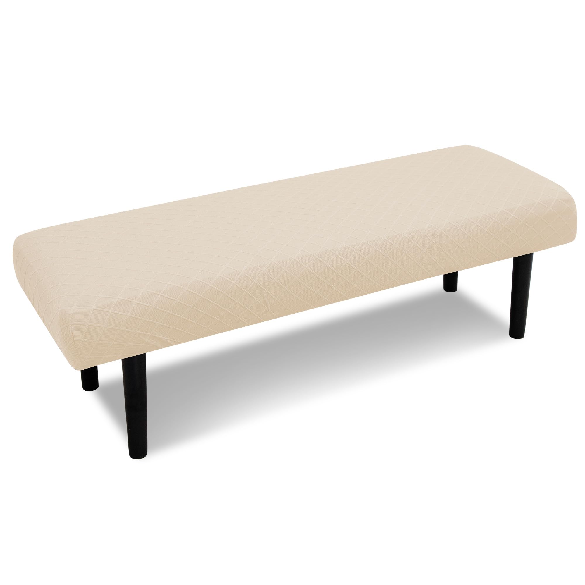 Photo 1 of DREAHOTEXTIL Stretch Bench Covers, Printed Bench Seat Protector, Washable Slipcover, Rectangle Covers for Dining Room, Living Room, Kitchen (Argyle Cream)