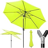 Tempera Patio Market Outdoor Table Umbrella with Push Button Tilt and Crank, Large Sun Umbrella with Sturdy Pole & Fade Resistant Canopy, Easy to Set