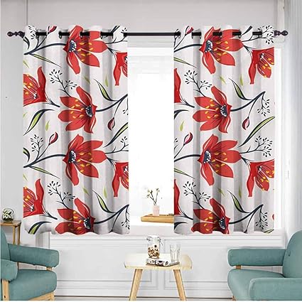 Amazon Com Etheeka Extra Wide Patio Door Curtain Floral Blackout