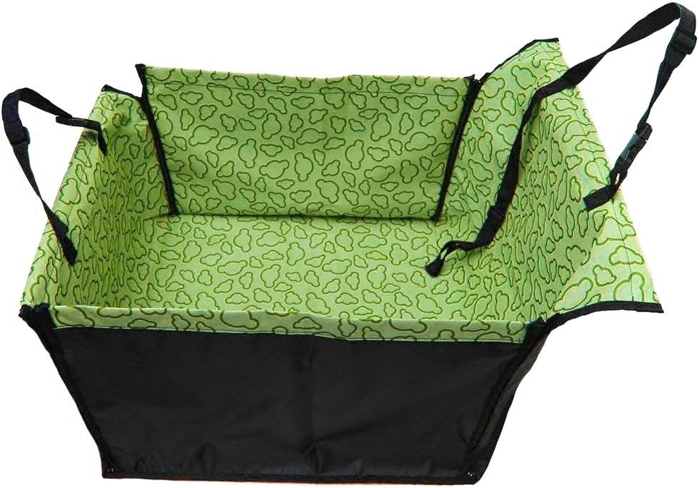 PETCUTE Dog Car Seat Cover - Rear Seat Covers for Dogs - Adjustable, Waterproof, Easy to Clean - Green - 60x55x35cm