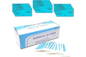 HIGH TECH INSTRUMENTS HTI Training Suture Thread 2-0 Silk Sterile with Needle Box of 12 Pcs for Nursing Student Training Kit RN, EMT, Vet Demo